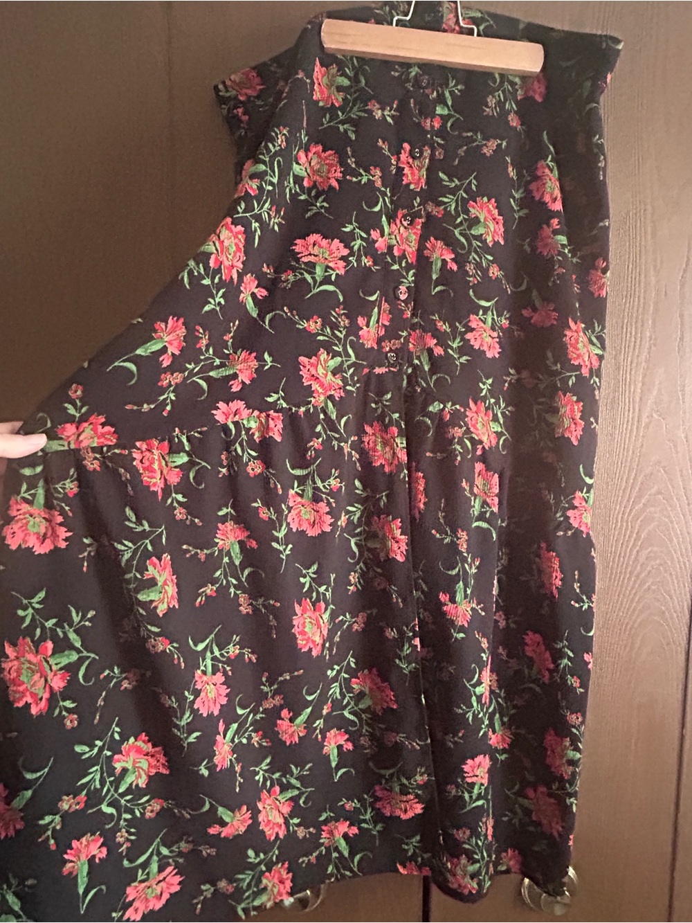 ModCloth Black Floral Midi Skirt - Picture 2 of 2